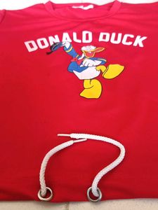 Donald Duck Graphic Long Sleeve Crop Top