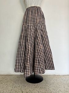 Chic Gingham Maxi Skirt