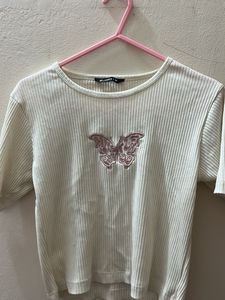 Studio M Butterfly Ribbed Tee