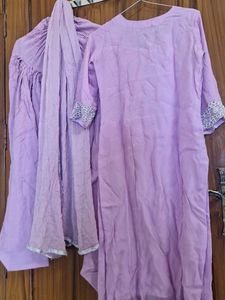 Lavender Kurta Set with Dupatta