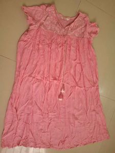Pretty Pink Embroidered Tassel Kurta