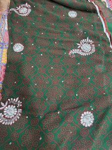 Elegant Green Saree with Embellishments
