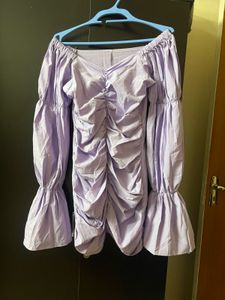 Purple Ruched Mini Dress