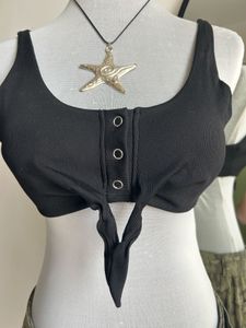 Rare Find Button-Up Tie Bikini Top