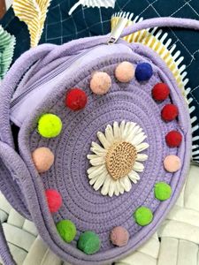 Cute Lavender Crochet Sling Bag ✨️