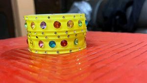 Yellow Jeweled Bangle
