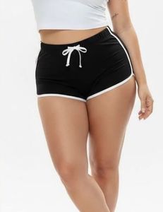 (S-L) Black sexy shorts with White Trim