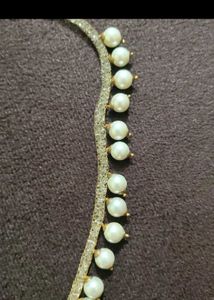 Sparkling Stone Choker and Pearl necklace Combo