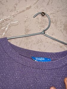 Sparkly Purple Twist Front Top