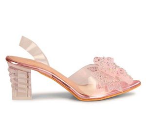 Sparkly Bow Heel Sandals