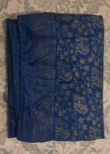 💠Vibrant Blue Saree with Elephant Motif