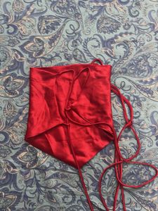 Red Tie-Back Crop Top