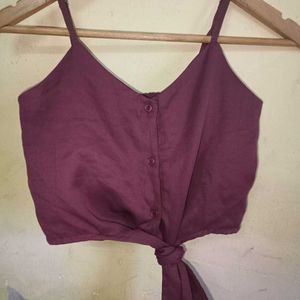 Plum Button-Up Camisole Top