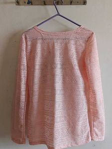 Pink Lace Rose Applique Top