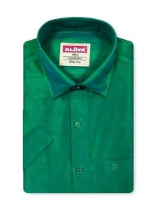 Price Drop🤑 Silk Shirt For Men Peacock Color 38