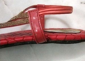 Red Jeweled Sandals