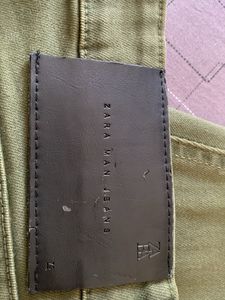 Olive Green Frayed Hem Jeans
