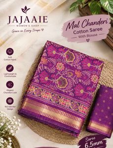 Vibrant Floral Print Purple Saree