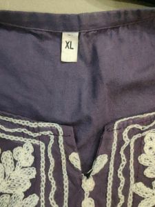 Embroidered Purple Tunic