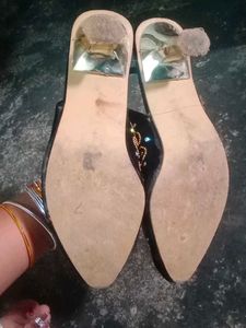 Embroidered Slingback Heels
