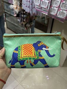 Boho Elephant Print Pouch Bag any1