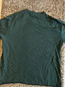 Solid Dark Green Cropped T-Shirt