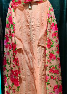 Westside Kurta Set With Floral Dupatta