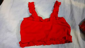 Chic Red Ruched Crop Top