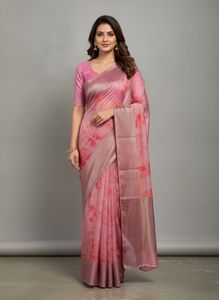 Beautiful Pink Saree with Blouse