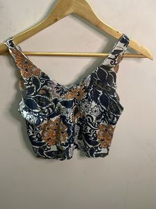 Boho Floral Print Crop Top