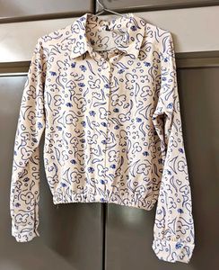 Cute Floral Print Button-Up Shirt