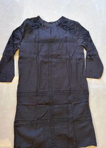 Chic Black Embroidered Dress