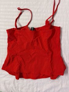 Chic Red Spaghetti Strap Top