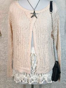 Chic Crochet Knit Sweater