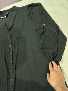 VETO Black Button-Up Top