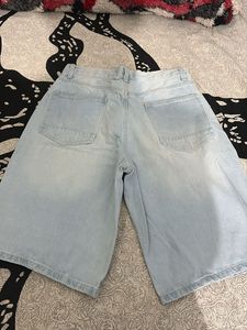 short jeans Light Wash Wide Leg Denim Shorts