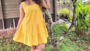 Yellow Smocked Crop Top