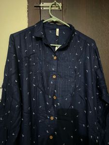 Elegant Navy Blue Printed Kurta