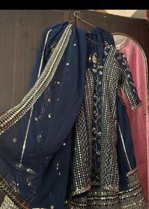 Embellished Navy Blue Lehenga Choli