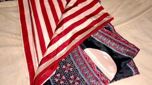 satin silk ajrakh saree