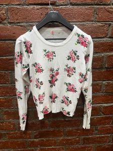 Floral Print Knit Sweater