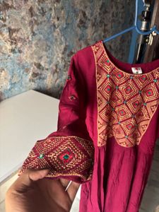 maroon ethnic gown