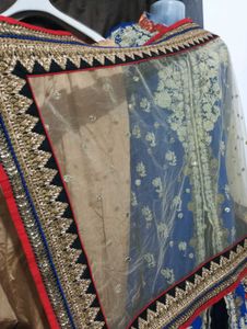 navy blue kurti with duppatta and plazo