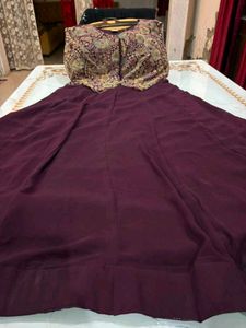 Elegant Floral Print Anarkali Gown