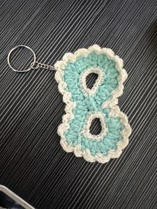 Handmade Crochet "B" Keychain.