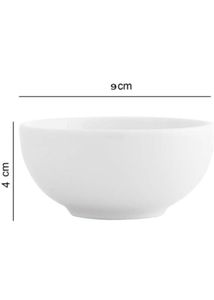 Set of 10 Glossy White Ceramic Bowls