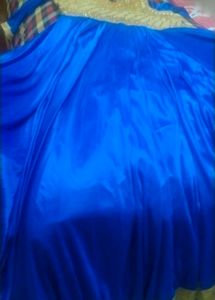 Elegant Blue &amp; Gold Embellished Gown