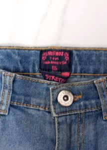 Girls Blue Denim Jeans with Heart Details