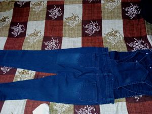 Trendy Ripped Denim Overalls with T-shirt