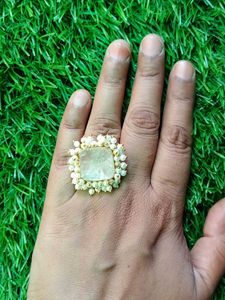 Brass and Pearl Finger Ring